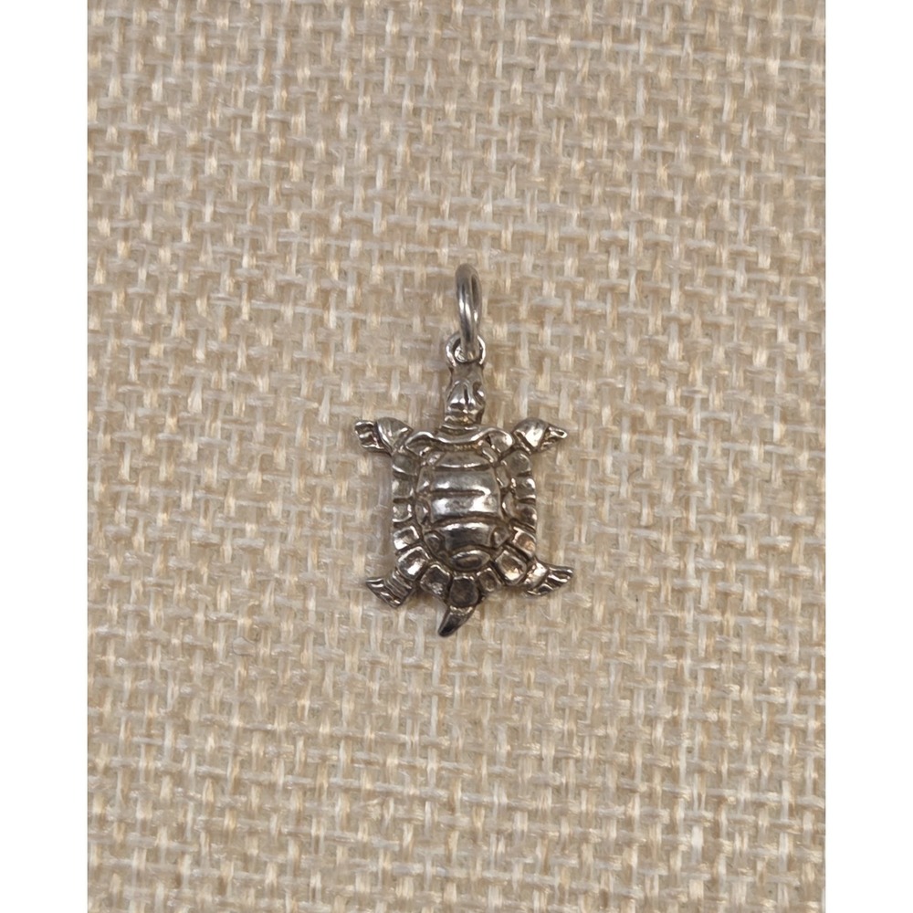 Vintage Sterling‎ Silver Turtle Charm Pendant